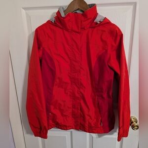 Eddie Bauer Womens Jacket Red Weatheredge Waterproof Rain Size Small Coat